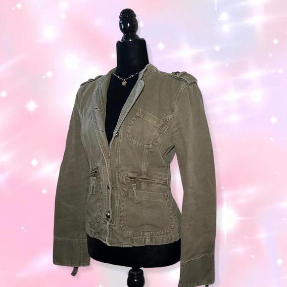 Women’s Green Spring Military Jacket - Picture 3 of 6